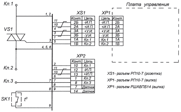 Схема электрическая соединений КТ-12ЭС-УХЛ4